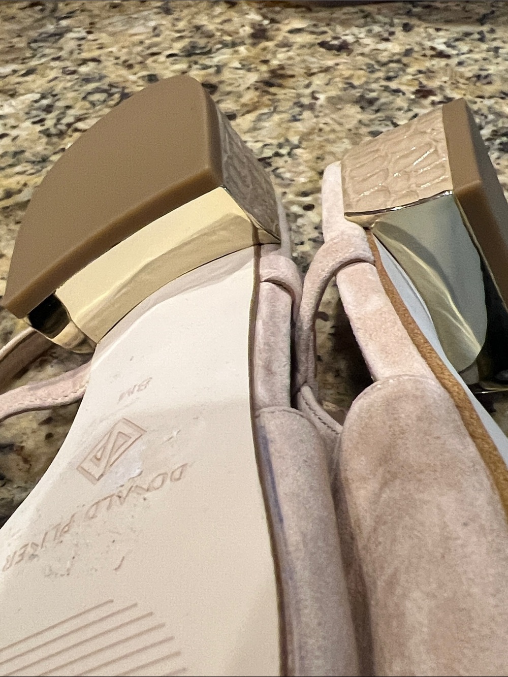Donald J. Pliner Suede Slingback Flats with Croc-Toe Cap - Picture 10 of 10
